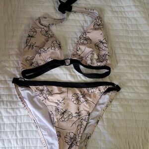 Calvin Klein Women Floral Print Bikini Swimsuit Top & Bottom Set L G